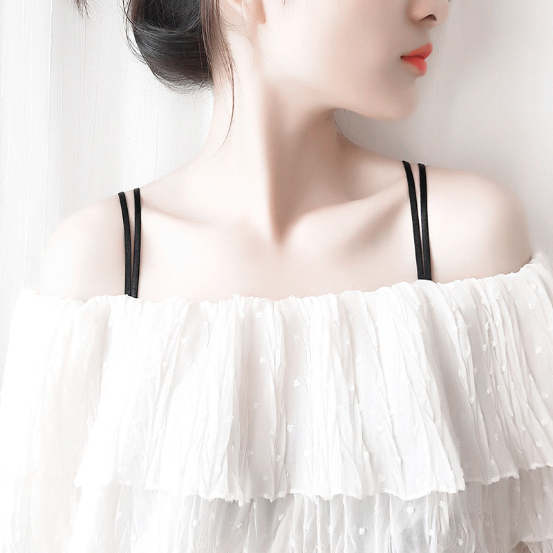 Beauty back black lingerie strap accessories sexy bra invisible belt markless bra summer non-slip bra strap wide