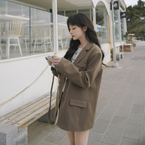 Sandro Moscoloni Korean version Classic black coffee color commute casual little Western-style loose retro 100 hitch