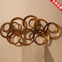  Wrought iron wall hanging lotus lotus leaf decoration living room TV sofa background decoration Hotel decoration