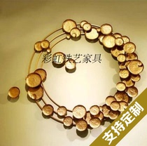 Chinese wall decoration Wrought iron wall decoration Lotus leaf creative living room background wall decoration Hotel KTV crafts