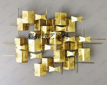 Wrought iron wall Lotus lotus leaf wall decoration Chinese hanging Hotel background wall soft home wall decoration pendant