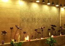 Iron Art Lotus Lotus Leaf Lotus Leaf Wall-mounted Pendulum Wall Dining Room Adornment TV Background Wall Decoration Wall Pendant Wall Pendant