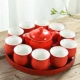 Red Wedding Tea Set Trung Quốc Đôi hạnh phúc Wedding Wedding Ấm trà Cup Cup Cup thẳng Bộ quà cưới - Trà sứ