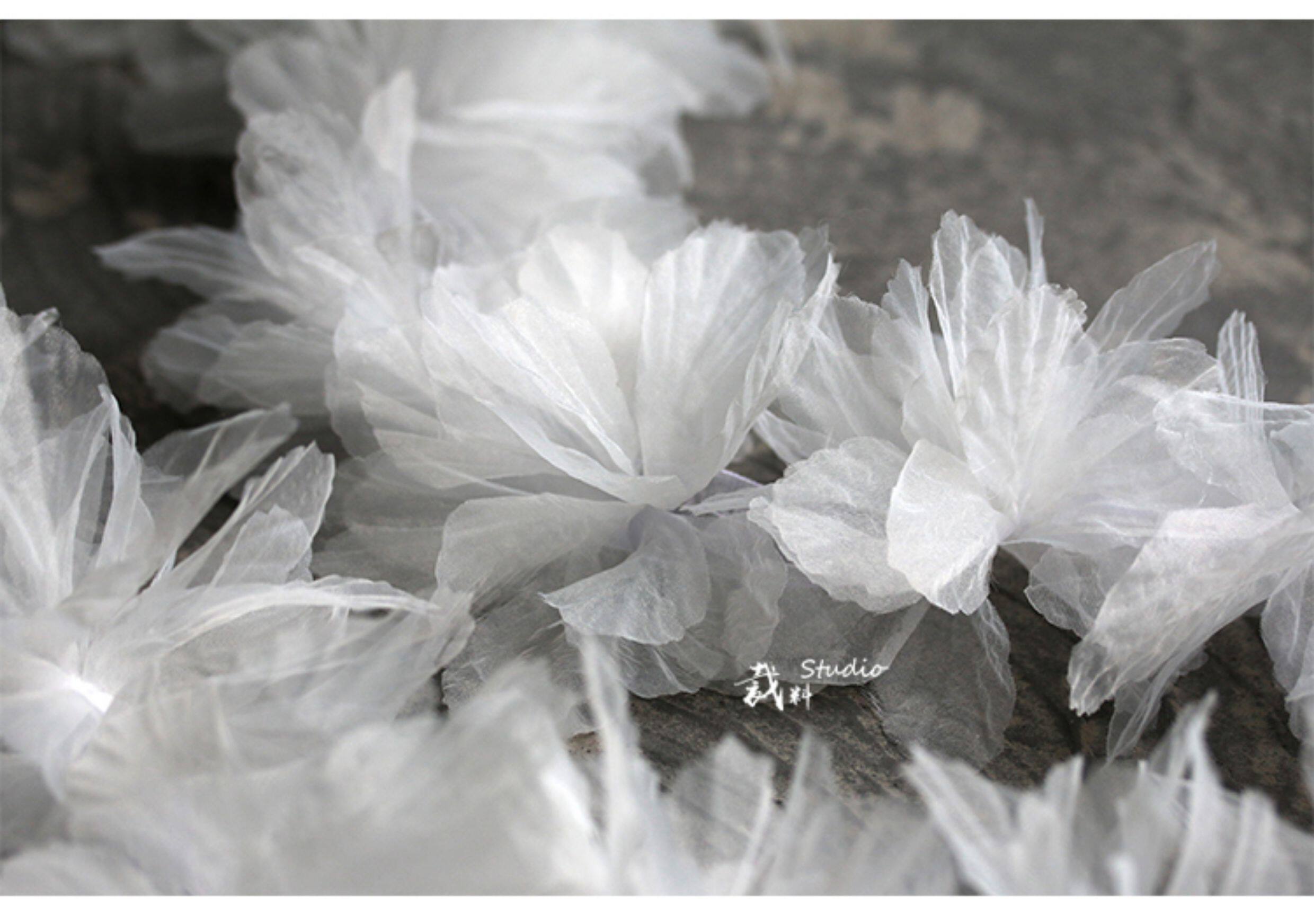 Кайма 虹膜立体大花蕾丝织物童装礼服婚纱头饰装饰手工diy胸花配件