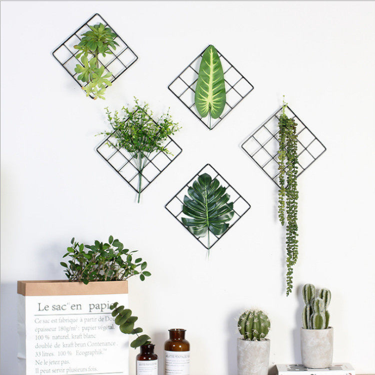 Iron mesh fake wall green plant wall hangs creative home bedroom dorm wall hanging pieces of room wall decoration