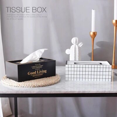 Nordic INS simple and creative wooden tissue box European-style living room toilet paper box home napkin drawer box storage box