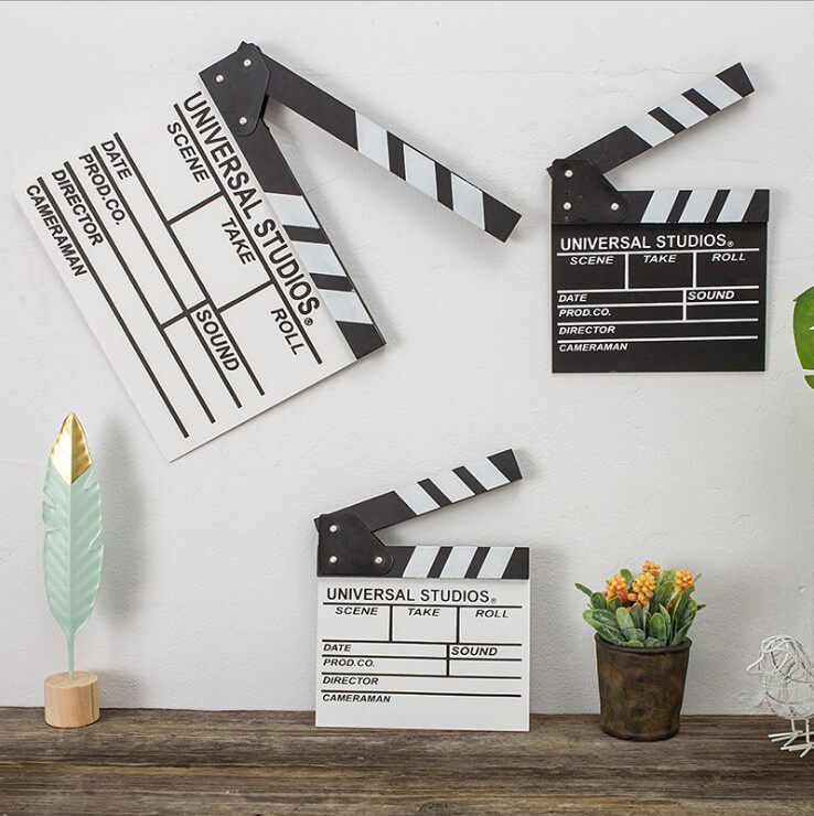 Wall Trim Chalk Writing Movie Props Blackboard Clapper board Board Field Scoreboard Slapping Board Open Clapper Deck decor decoration