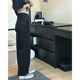 Wang Girl's Shop 2024 Spring and Summer New Loose High Waist Slim Versatile Wide Leg Black Pants Straight Leg Jeans