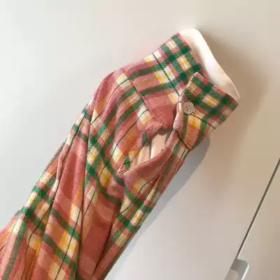 Wang maiden shop 2021 Spring and Autumn new pink plaid shirt loose Korean long sleeve Joker coat