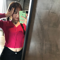 Wang Maidens shop short cardigan 2021 Spring Autumn new wool knitted jacket outside Korean thin bm coat