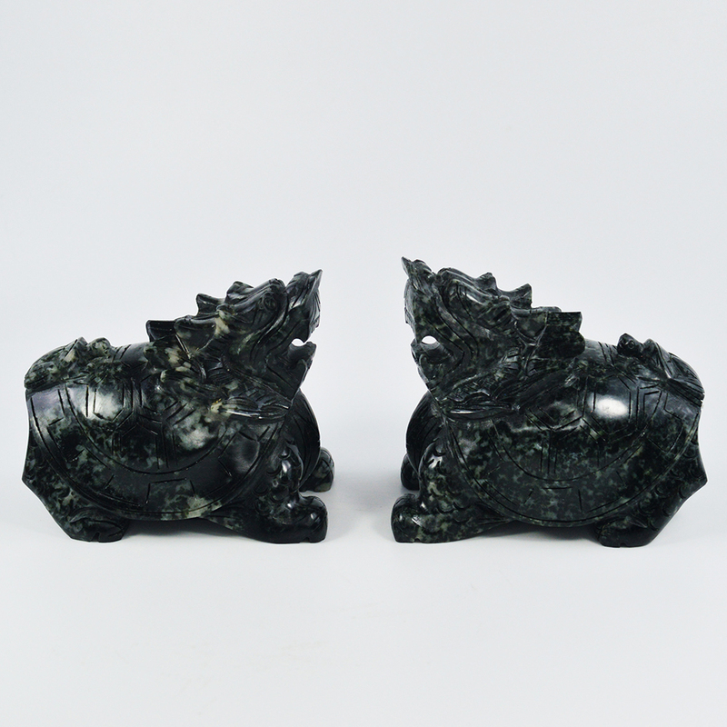 Natural Dushan Jade Dragon Turtle Ornament for Wealth and Home Protection, Mother and Child Dragon Head Turtle, Chinese Style Home Living Room Feng Shui, Opening Ceremony Gift Natural Dushan Jade Dragon Turtle Ornament for Wealth and Home Protection, Mother and Child Dragon Head Turtle, Chinese Style Home Living Room Feng Shui, Opening Ceremony Gift