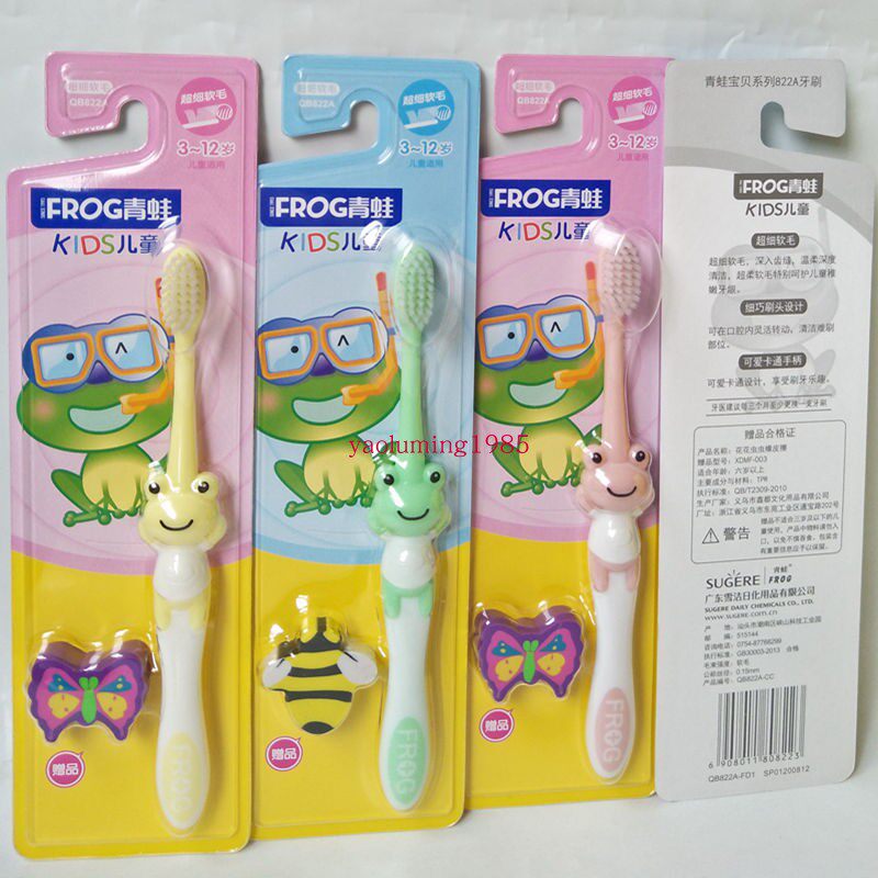 6 RMB17  frogs toothbrush 822A children apply 3-12-year-old soft hair toothbrush
