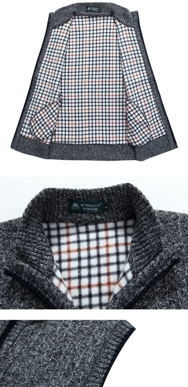 Xe jeep mới cộng với áo len nhung vest nam không tay đan áo len dày len vest vest vest nam áo len nam mỏng