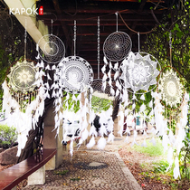 Indian white dreamcatcher large wedding wedding props hanging wind chimes Forest decoration creative furniture pendant