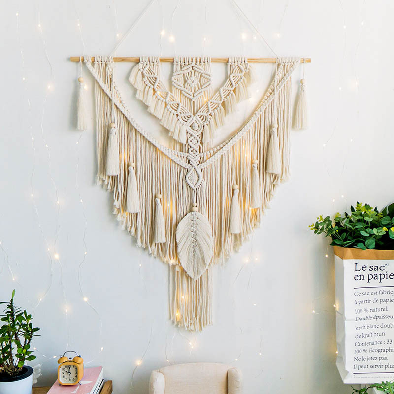 Bohemian Tapestry Handmade DIY Material Woven Cotton Thread Tassel Hanging Decoration Finished Product for Living Room Sofa Bedside Homestay Bohemian Tapestry Handmade DIY Material Woven Cotton Thread Tassel Hanging Decoration Finished Product for Living Room Sofa Bedside Homestay