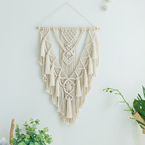 Woven tapestry material bag diy Nordic bedroom living room wall wall decoration dried flower hanging basket Macrame hand-woven