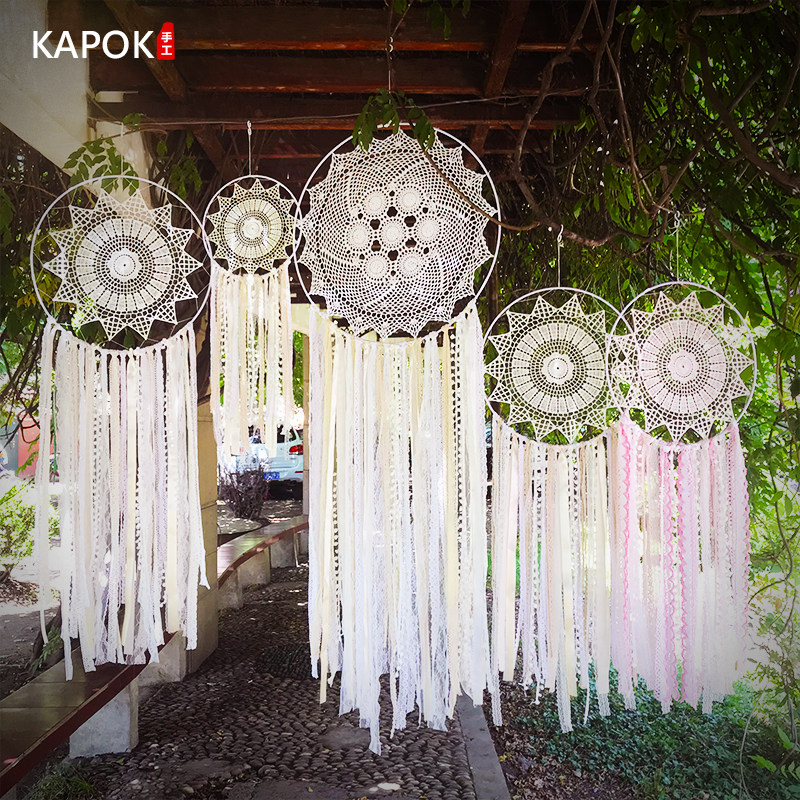 Indian Dream Nets Big Hanging Accessories Wedding Wedding Wedding Celebration White Flow Suadorned handmade hanging accessories for 60cm laps