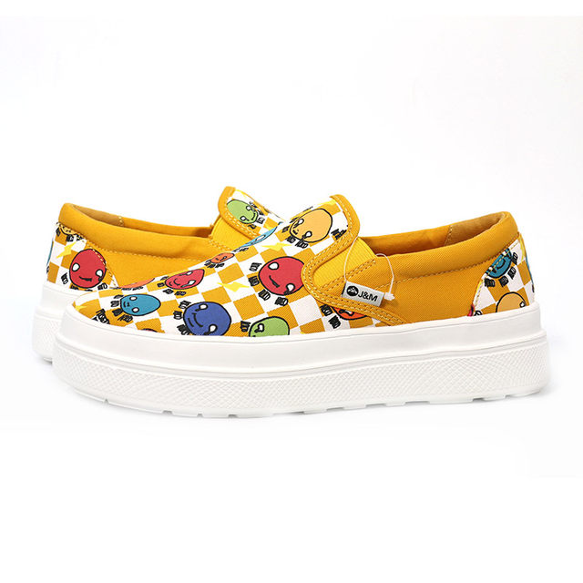 jm Happy Mary 2022 spring and summer new canvas shoes women's shoes cartoon loafers one-leg casual shoes 82272W