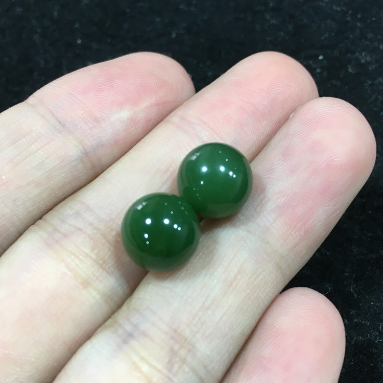 Natural Hetian Jade Andian Jasper Loose Beads Russian Jasper 10mm Loose Beads Spinach Green Jasper Loose Beads