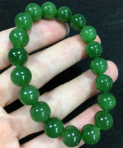 Natural Hetian Jade Hetian Jasper 10mm bracelet Russian Jasper 10mm black spot bracelet