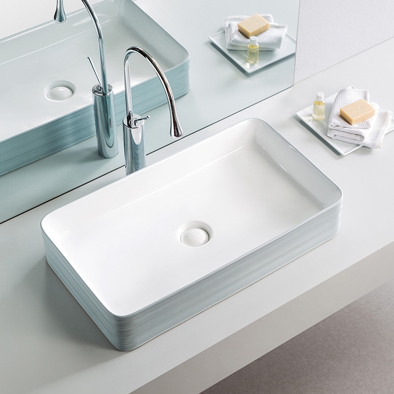 Art Terrace Basin Square Small Household Type Washbasin Ceramic Washbasin Balcony Handwashing Pool Easy Wash table surface basin