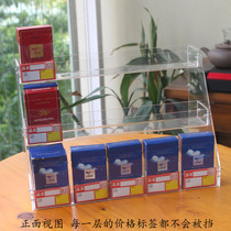 Supermarket convenience store cigarette rack and height cigarette cabinet cashier ladder transparent acrylic cigarette small shelf
