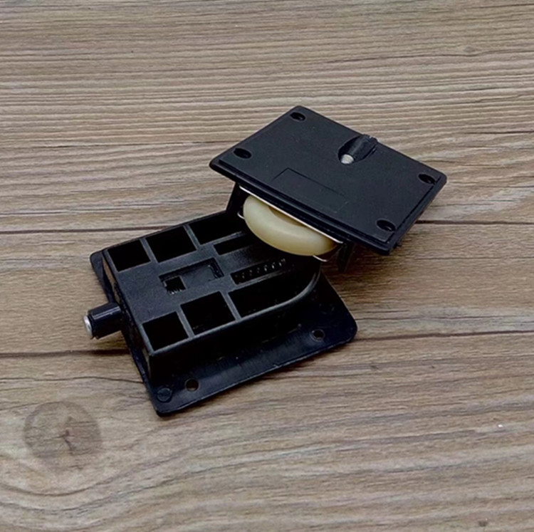 Old-style wardrobe pulley wheel shut door push wheel black plastic holistic cabinet crane track door accessories
