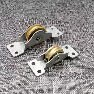 Groove copper flywheel sliding door pulley Sliding door wardrobe door pulley Copper wheel slotted door and window lower copper lower rail pulley