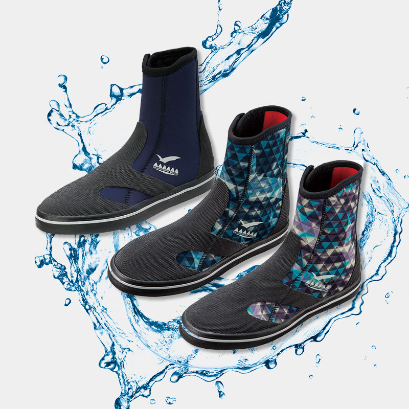 GULL GS-BOOTS 3mm DIVING SHOES HIGH CYLINDER Thick Bottom Diving Boots Boat Subs FROGS SHOES FEET WEBBED MAN CLEAR CABIN