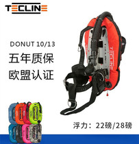 Tecline Donut 13 10 Technical Diving Back Fly DIR BCD 28 lbs Low Pressure Tube with Weight Bag