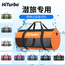 HiTurbo Diving Equipment Bag Scuba Diving Mesh Bag Mesh Bag Free Diving Large Capacity Storage Bag with Shoulder Strap 60L