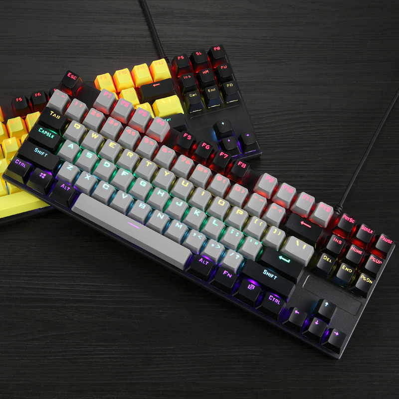 Inu Mechanical Keyboard 87 Key Green Shaft Red Shaft Innumerable Character Keys Notebook Parquet Color Double Parquet Electric Race Game Special Machine Wired Keyboard Slimy Set Xu Teacher Qz Ququ External Device Shop