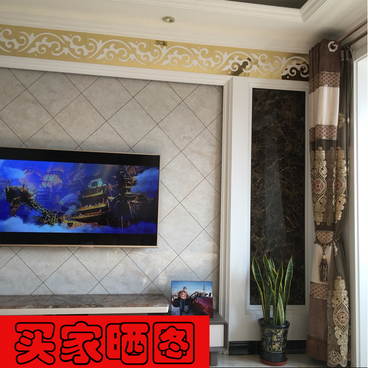 tivi Hisense 3d tự dính rỗng ba chiều acrylic gương ốp lưng dây chuyền dán tường trần TV nền viền trang trí dán - TV tivi 43 inch giá rẻ