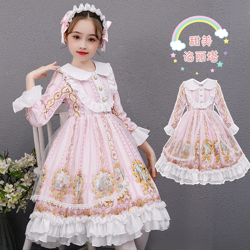 Children's Roleita Skirt Autumn Dress New Foreign School Children's Children Princess Dresses Lolita Dress Lolita Dress dress