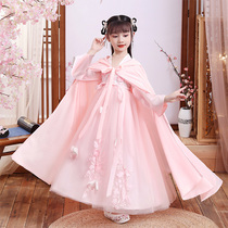 Hanfu girl spring dress costume Super fairy Chinese style Tang suit skirt children girl baby girl ancient style childrens clothing autumn