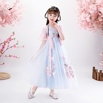 Childrens Hanfu summer dress new dress Tang dress Chinese style girl costume dress Super fairy princess dress Spring