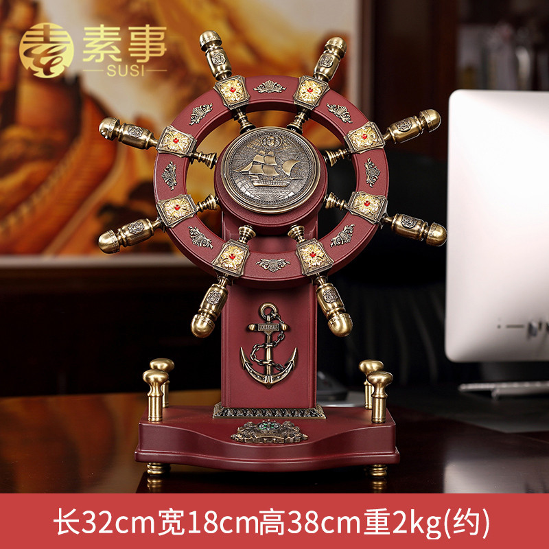 Helmsman Ornament Business Housewarming Opening Custom Gifts Pilot Steering Wheel Craft Gift Ornament Desk Ornament