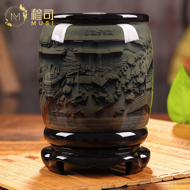 Musi Teacher's Day Graduation Gift for Teacher Graduation Season Gift Embossed Craft Pen Holder Office Ornament Gift