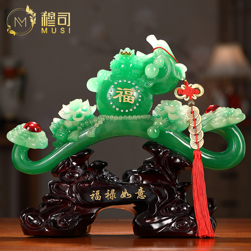 Moose creative home decoration jade Ruyi decoration gourd craft gift decoration living room decoration housewarming gift