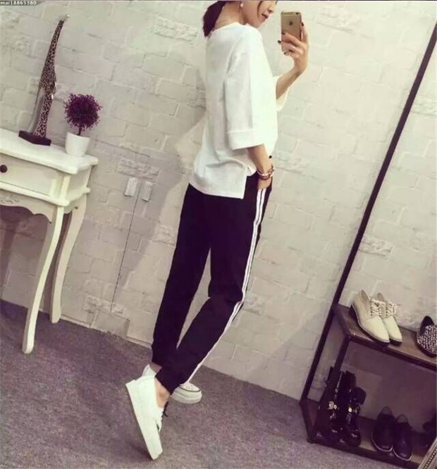 Thu đông 2016 mới cộng với nhung dày thể thao quần âu nữ sinh viên màu sắc phù hợp với ba thanh chân quần quần nữ thủy triều quần tây nữ đẹp