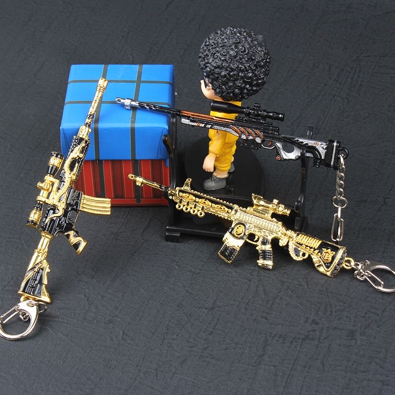 Eat Chicken Jedi Pendant Toy Weapons Courtson Model Metal m416 Gold Lion King 98k Small Gun Awm Key Button