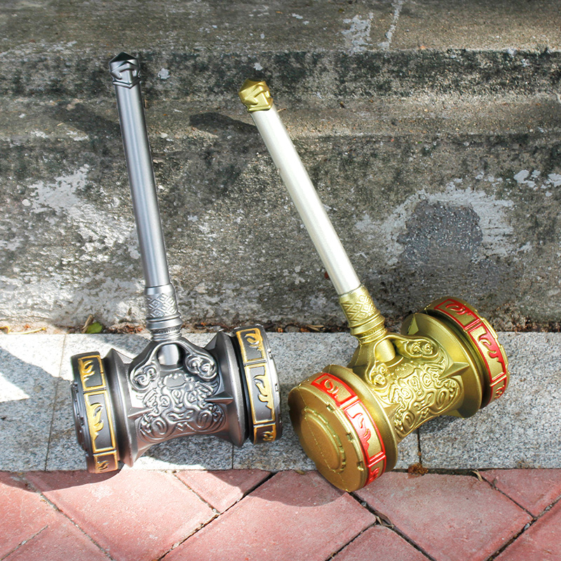 Douluo children's toy mainland boy student plastic oversized solid soft glue Haotian hammer Tang San weapon model