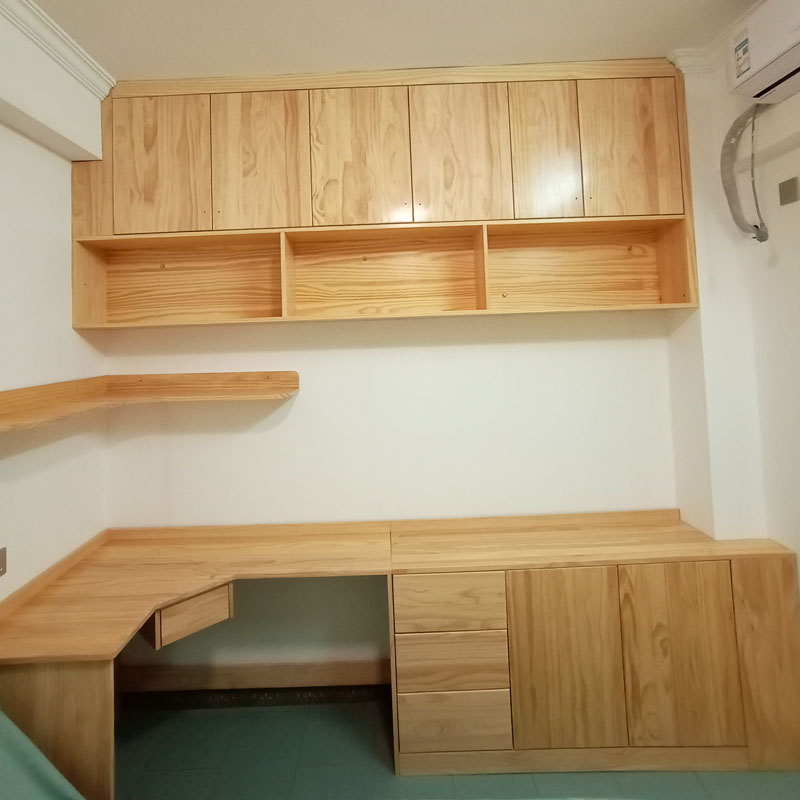 Guangzhou Solid log overall home custom furniture cloakroom simple modern pine closet one door to top