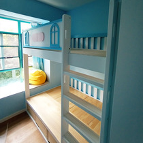 Guangzhou Whole Solid Wood Full House Customized Children Storage Multifunction Up And Down Single Double Man Bed Pine Wood Cute Wardrobe Bookcase
