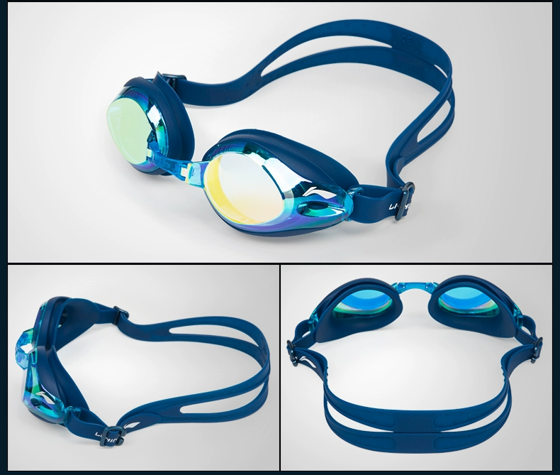 Kính bơi chống nước cận thị Li Ning HD chống nước sương mù chuyên nghiệp nam và nữ kính bơi kính phẳng ánh sáng - Goggles