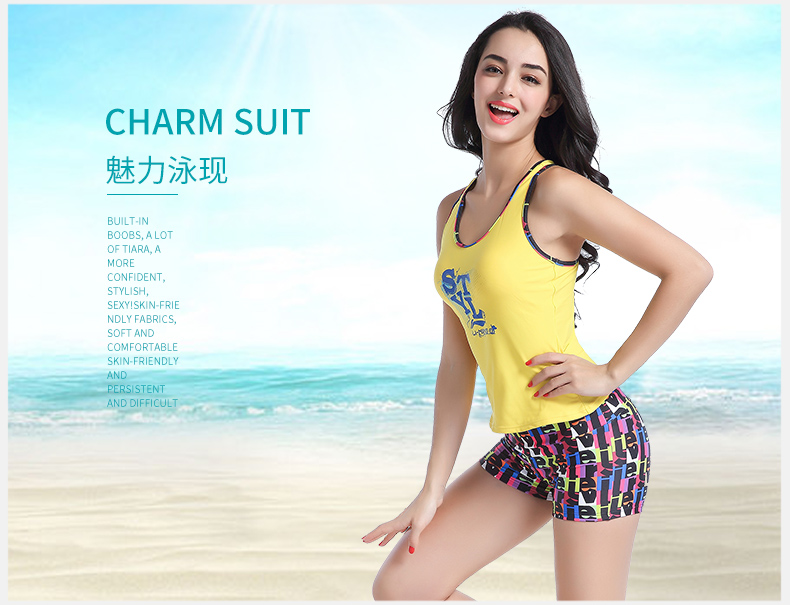 Đồ bơi Li Ning, váy một mảnh của phụ nữ, đồ bơi, không có thép, mỏng, che bụng, áo tắm xẻ phẳng - Bộ đồ bơi One Piece bán áo bơi liền thân
