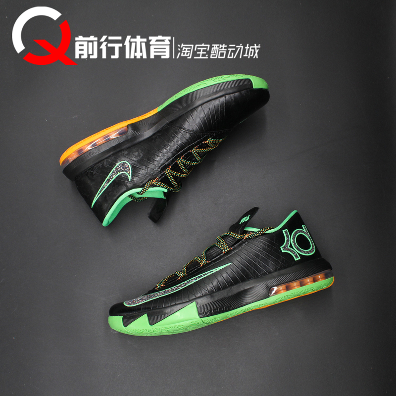 Nike Kd6 Durant 6 Night Vision Black Green Men's Sports Low-Top Practical Basketball Shoes Ih3582-001