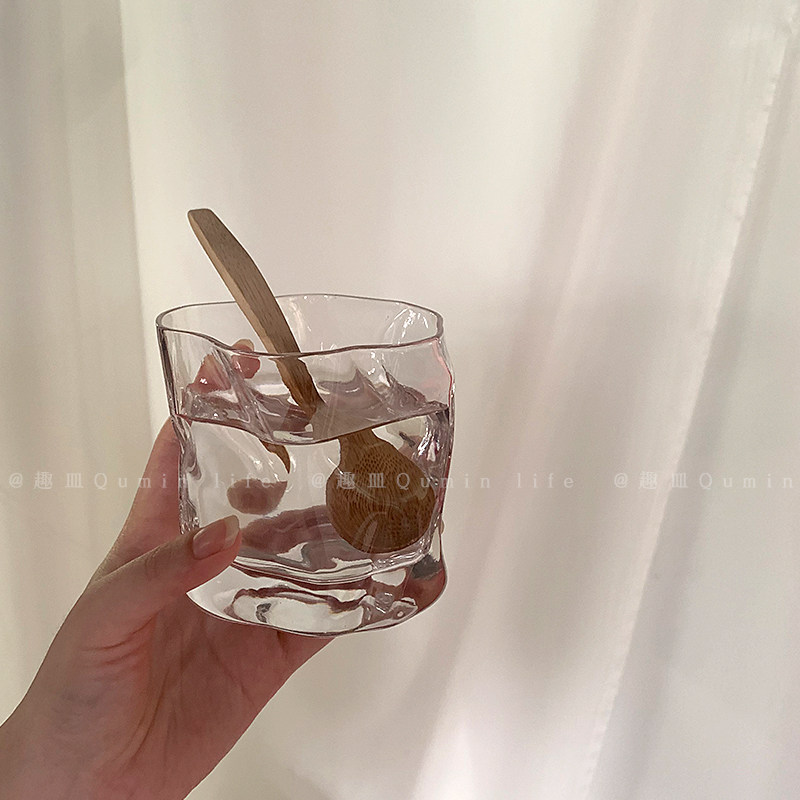 Glass water cup coffee cup crystal cup whiskey foreign wine glass cocktail cup ins style Nordic creative personality