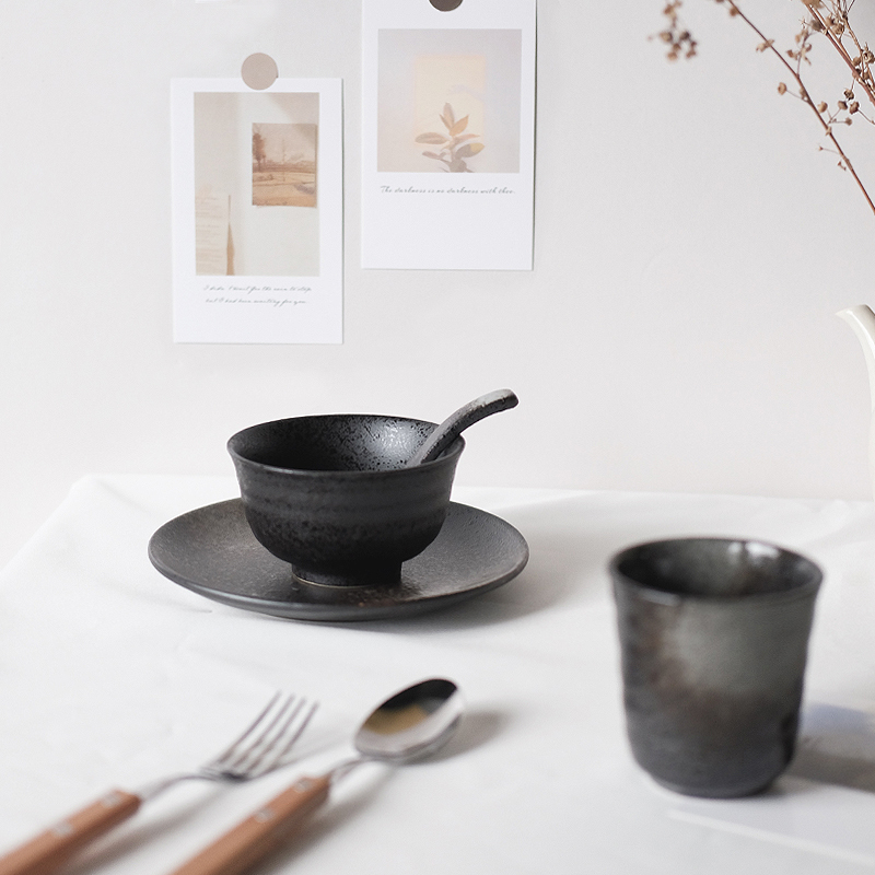 Japanese-style ceramic ins wind tableware bowls and dishes set household rice bowl soup bowl salad bowl one person eat cute girl heart