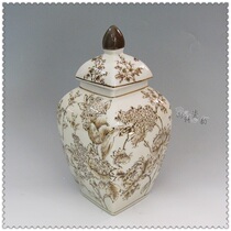 Supervalues Recommended Jingdezhen Ceramic Ceramics Imitation Ancient Sauce Color Decoration Storage Jar Tea Leaf Jars Foreign Trade Porcelain Pendulum special price